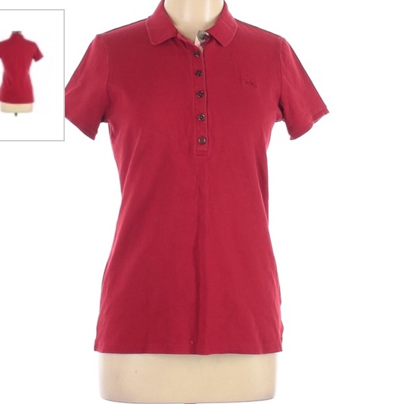 Burberry London red 6 button polo woman’s - Picture 1 of 6